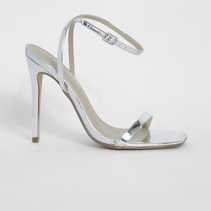 METALLIC BARELY THERE STILETTO HEEL